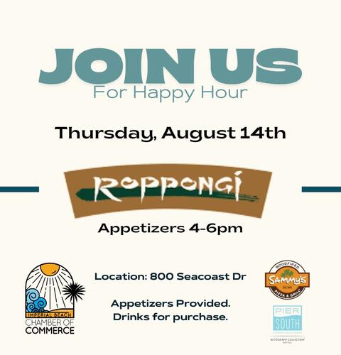 Imperial Beach News Article:Join Us for Happy Hour at Roppongi